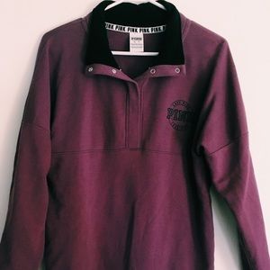 vs pink purple quarter zip